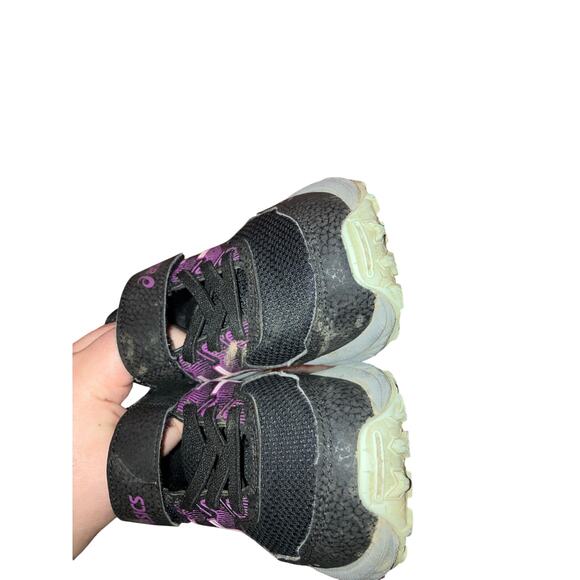 Asics black and purple little girl toddler size 10 - Picture 7 of 10